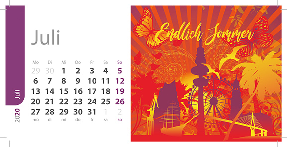 Kalender Juli 2020